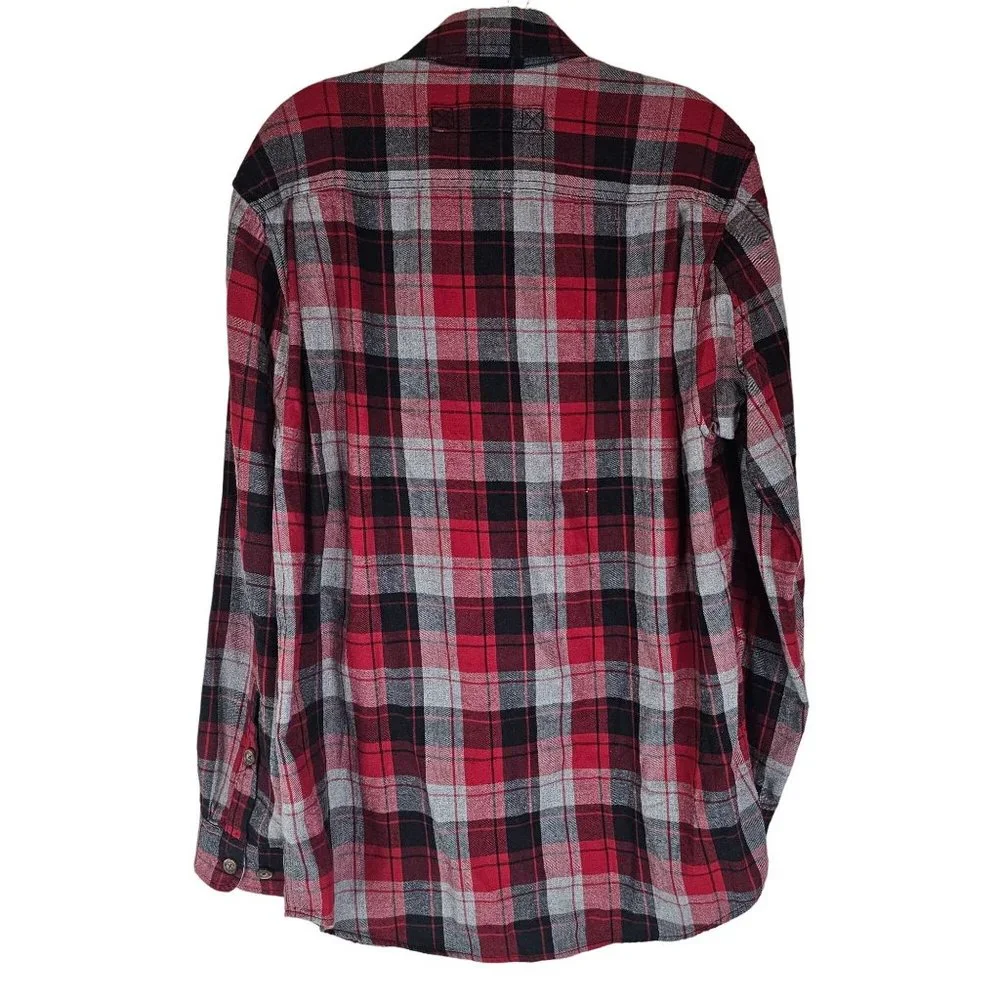 Duluth Trading Co Mens Size Medium Trim Fit Flannel Shirt Button Down Plaid - Picture 2 of 3